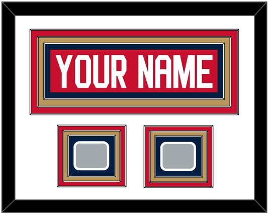 Florida Nameplate & 2 Stanley Cup Finals Patches - Home Red - Premier Tier 1