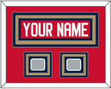 Florida Nameplate & 2 Stanley Cup Finals Patches - Home Red - Triple Mat 3