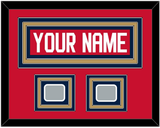 Florida Nameplate & 2 Stanley Cup Finals Patches - Home Red - Triple Mat 3