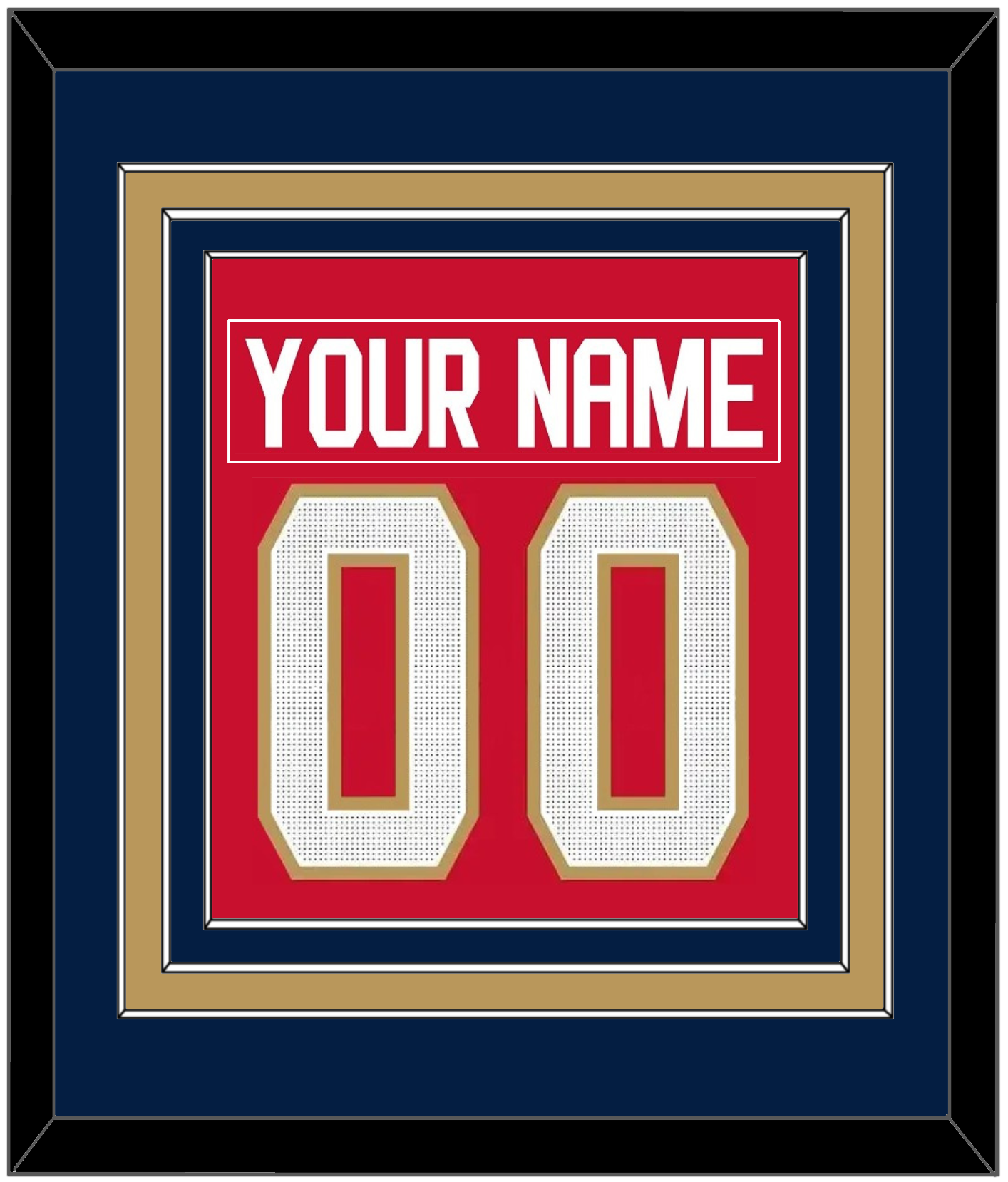 Florida Nameplate & Number (Back) Combined - Home Red (2017-2020) - Premier Tier 3