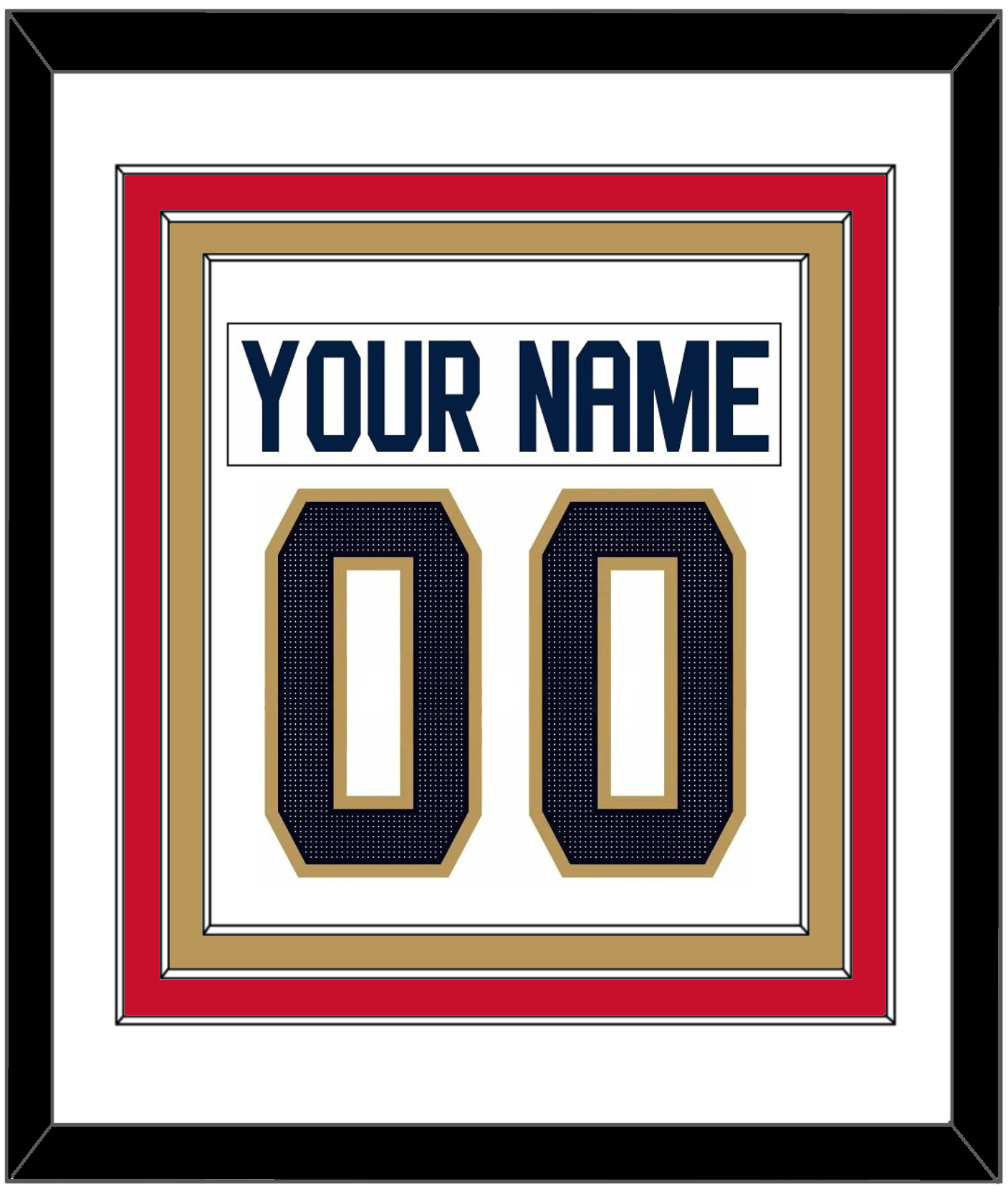 Florida Nameplate & Number (Back) Combined - Road White (2017-2020) - Premier Tier 1