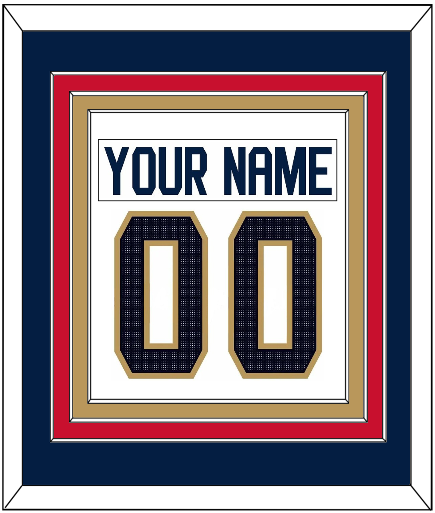 Florida Nameplate & Number (Back) Combined - Road White (2017-2020) - Premier Tier 4
