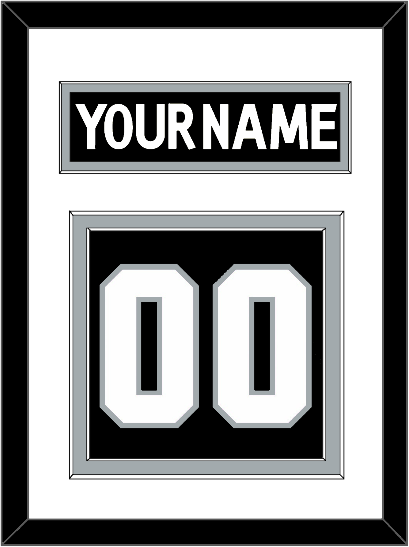 Los Angeles Nameplate & Number (Back) - Home Black (2011-2017) - Signature Tier 1