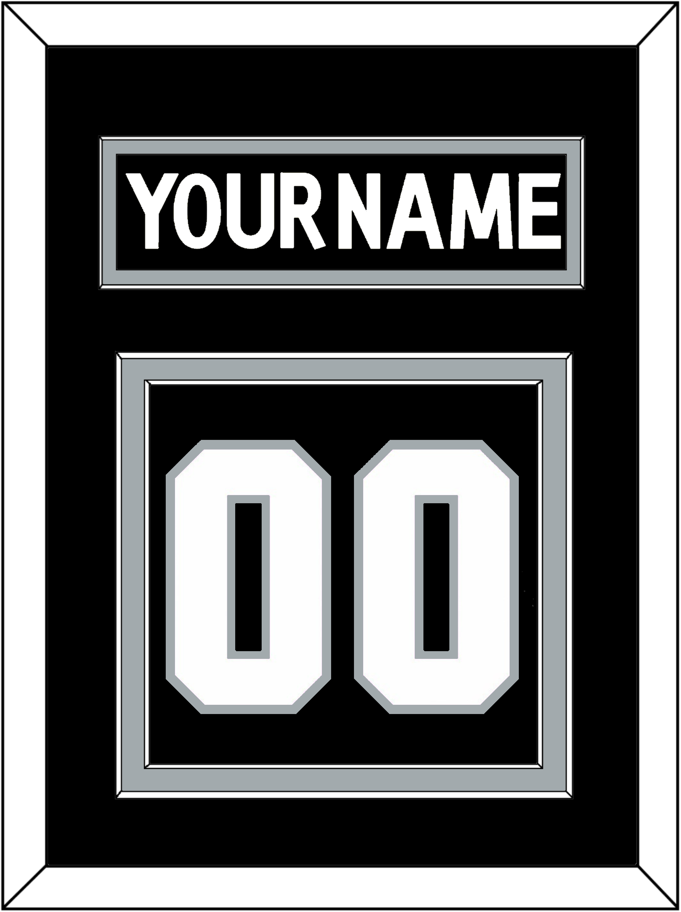Los Angeles Nameplate & Number (Back) - Home Black (2017-2024) - Signature Tier 2