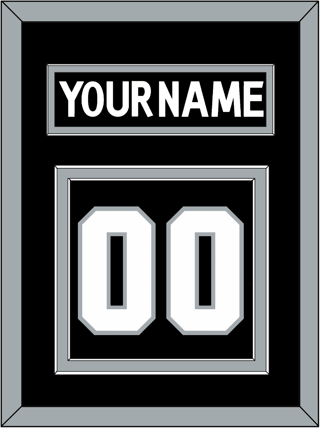 Los Angeles Nameplate & Number (Back) - Home Black (2011-2017) - Signature Tier 2