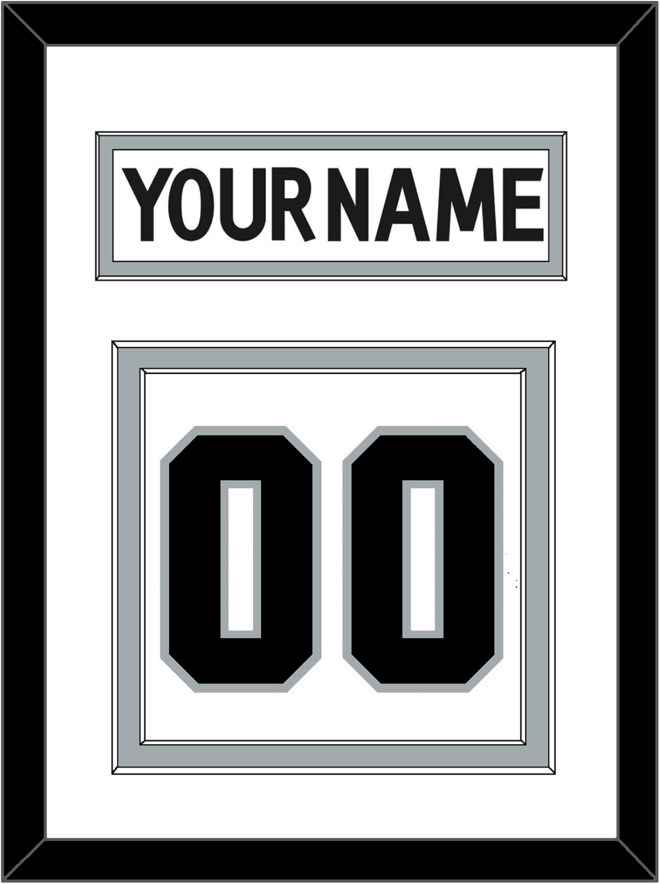 Los Angeles Nameplate & Number (Back) - Road White (2011-2017) - Signature Tier 1