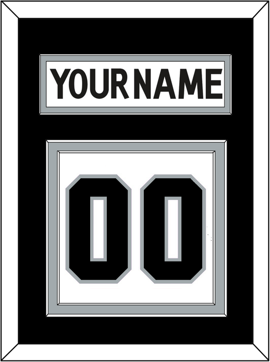 Los Angeles Nameplate & Number (Back) - Road White (2017-2024) - Signature Tier 2