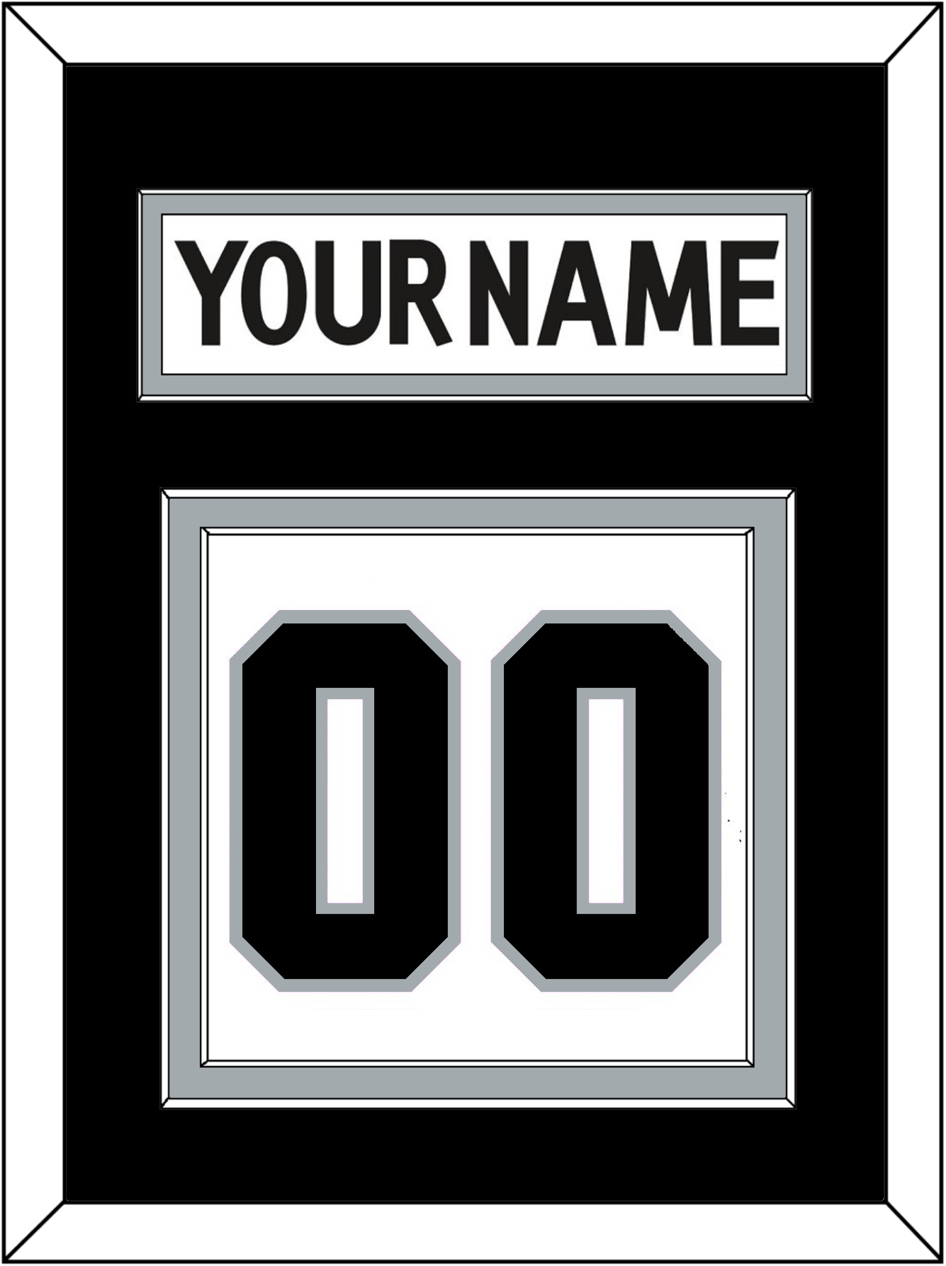 Los Angeles Nameplate & Number (Back) - Road White (2011-2017) - Signature Tier 2