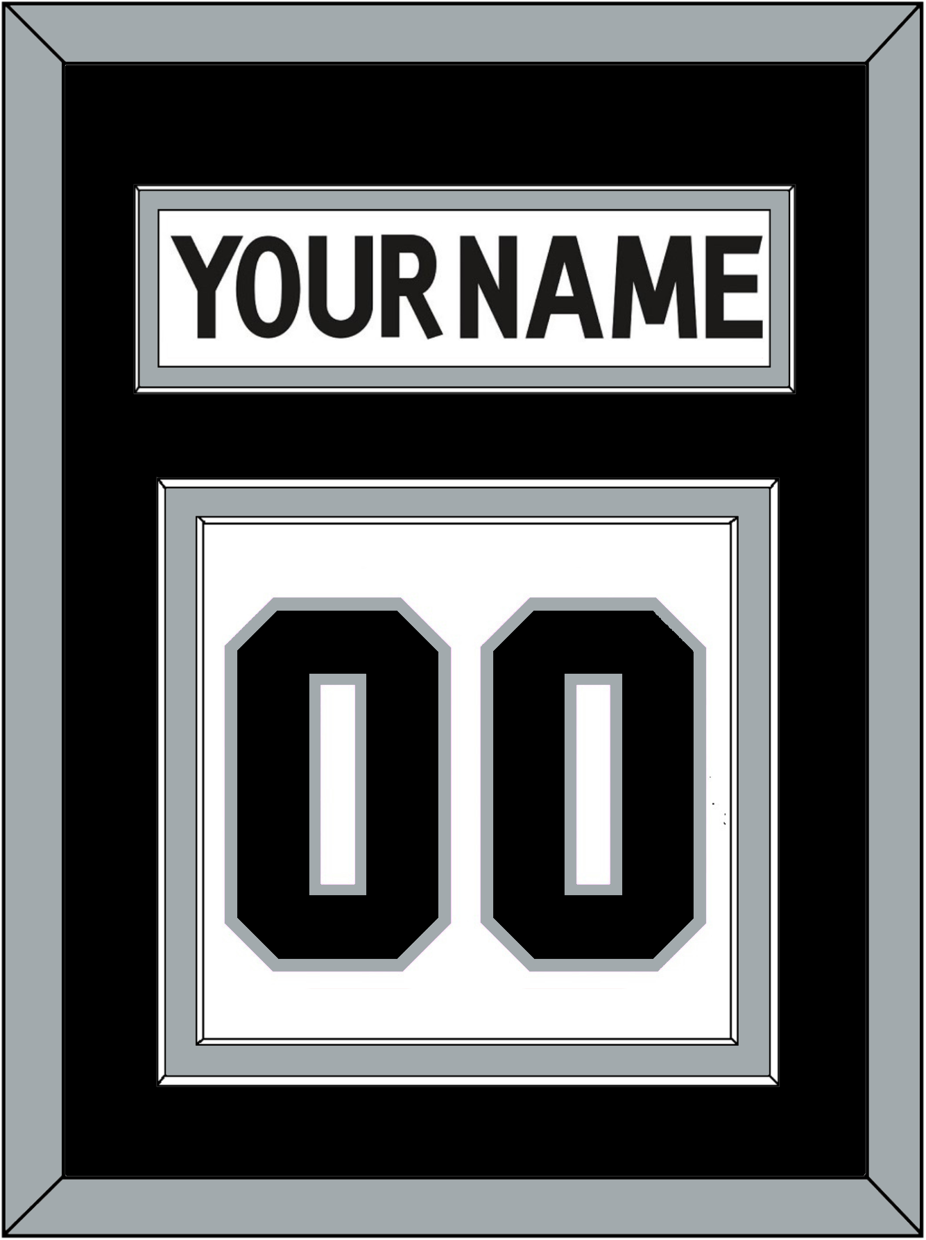 Los Angeles Nameplate & Number (Back) - Road White (2011-2017) - Signature Tier 2