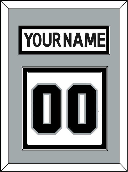 Los Angeles Nameplate & Number (Back) - Road White (2017-2024) - Signature Tier 3