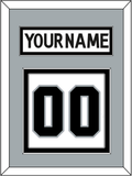 Los Angeles Nameplate & Number (Back) - Road White (2011-2017) - Double Mat 3