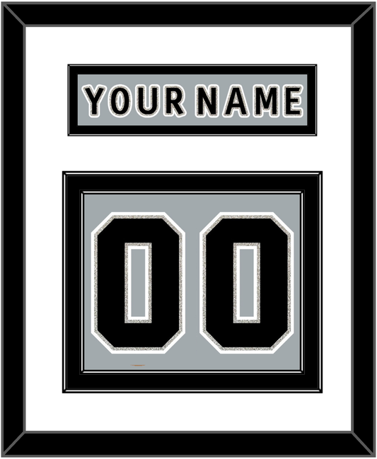 Los Angeles Nameplate & Number (Back) - Alternate Gray (2018-2021) - Signature Tier 1