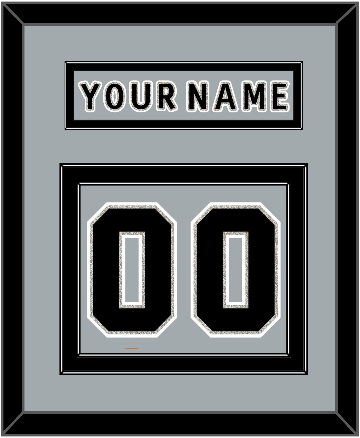 Los Angeles Nameplate & Number (Back) - Alternate Gray (2018-2021) - Signature Tier 2