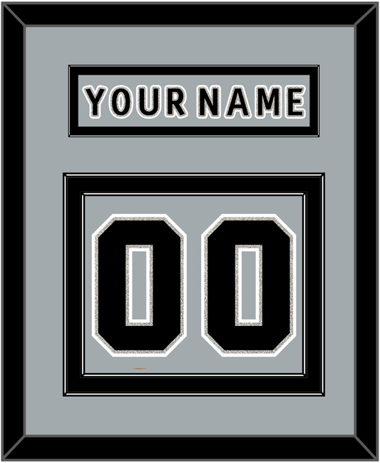 Los Angeles Nameplate & Number (Back) - Alternate Gray (2018-2021) - Signature Tier 2