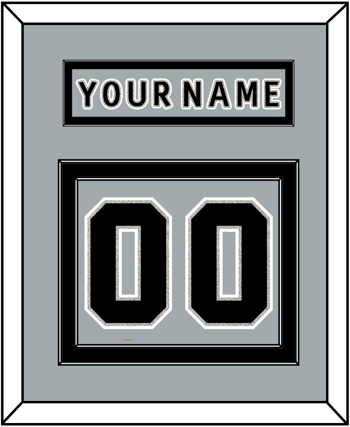 Los Angeles Nameplate & Number (Back) - Alternate Gray (2018-2021) - Signature Tier 2