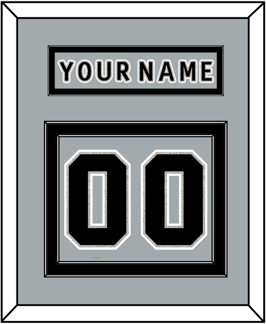Los Angeles Nameplate & Number (Back) - Alternate Gray (2018-2021) - Signature Tier 2