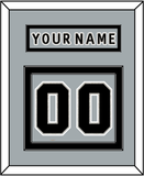 Los Angeles Nameplate & Number (Back) - Alternate Gray (2018-2021) - Double Mat 2