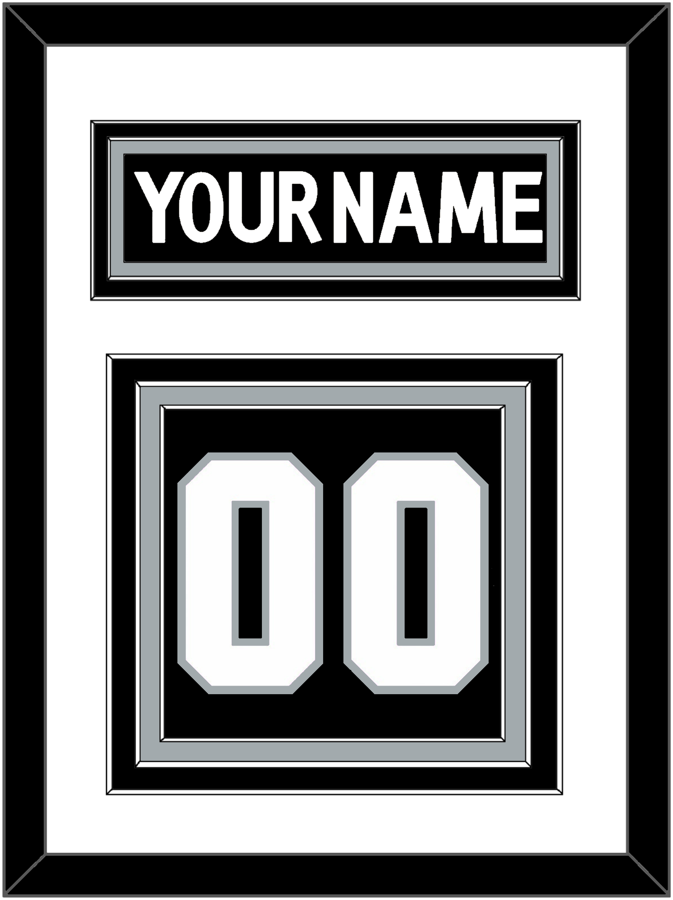 Los Angeles Nameplate & Number (Back) - Home Black (2011-2017) - Premier Tier 1