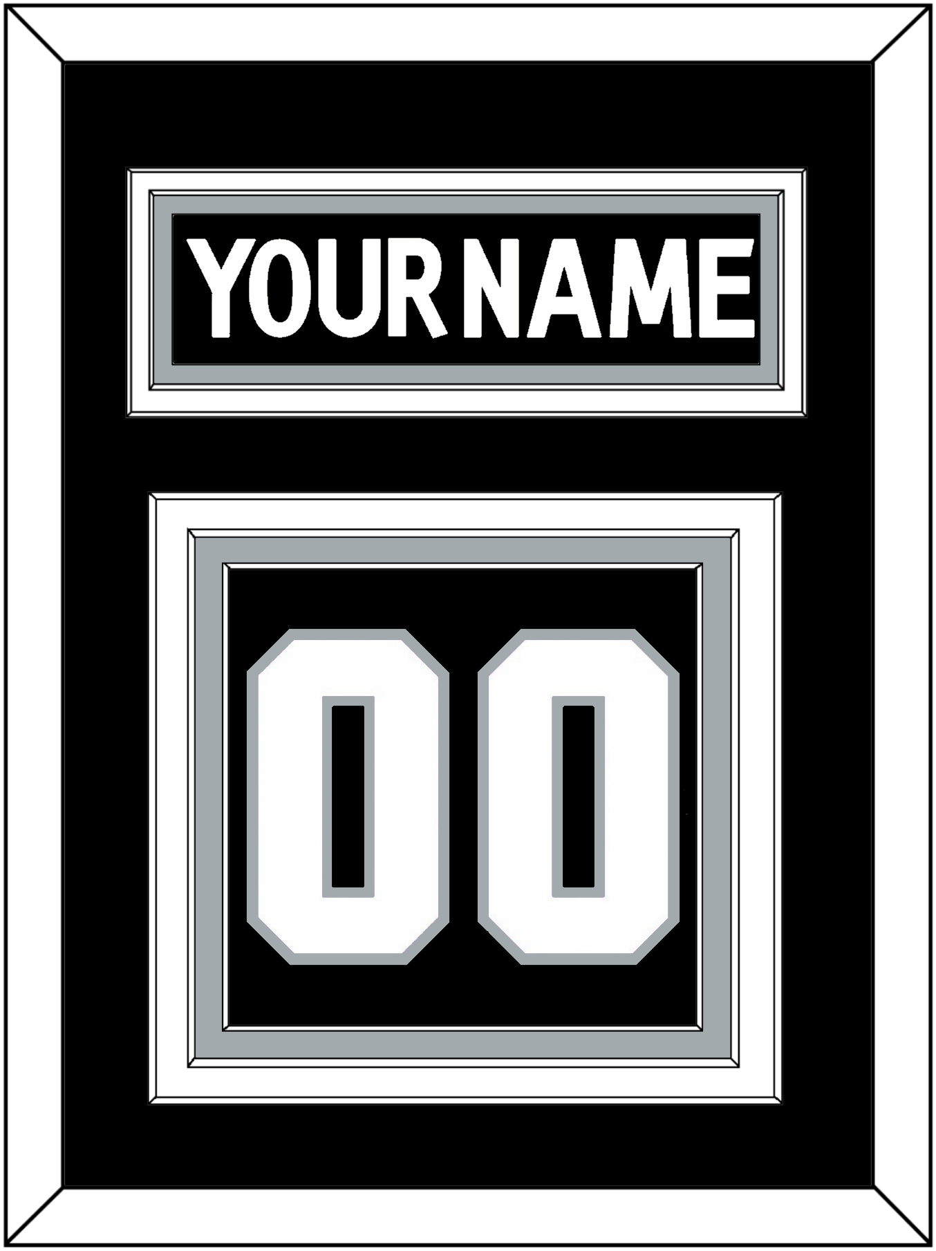 Los Angeles Nameplate & Number (Back) - Home Black (2017-2024) - Premier Tier 2