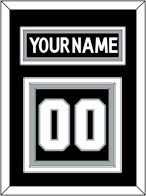 Los Angeles Nameplate & Number (Back) - Home Black - Triple Mat 2