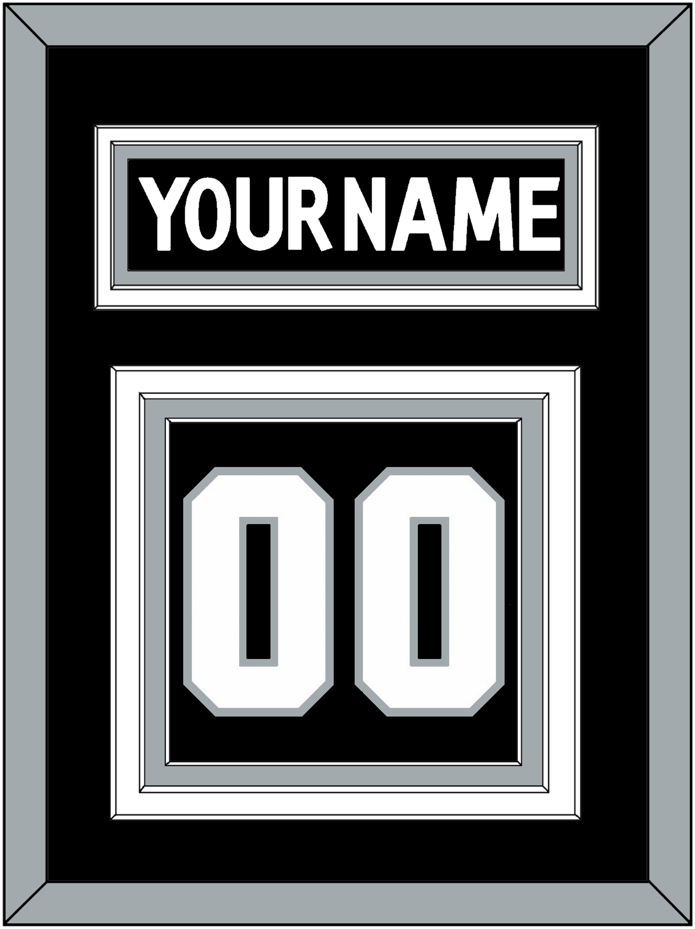 Los Angeles Nameplate & Number (Back) - Home Black (2017-2024) - Premier Tier 2