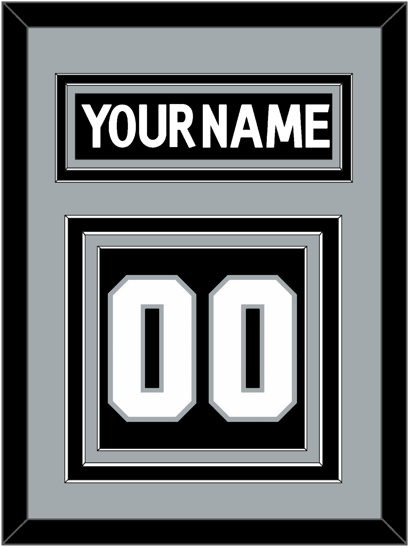 Los Angeles Nameplate & Number (Back) - Home Black (2017-2024) - Premier Tier 3