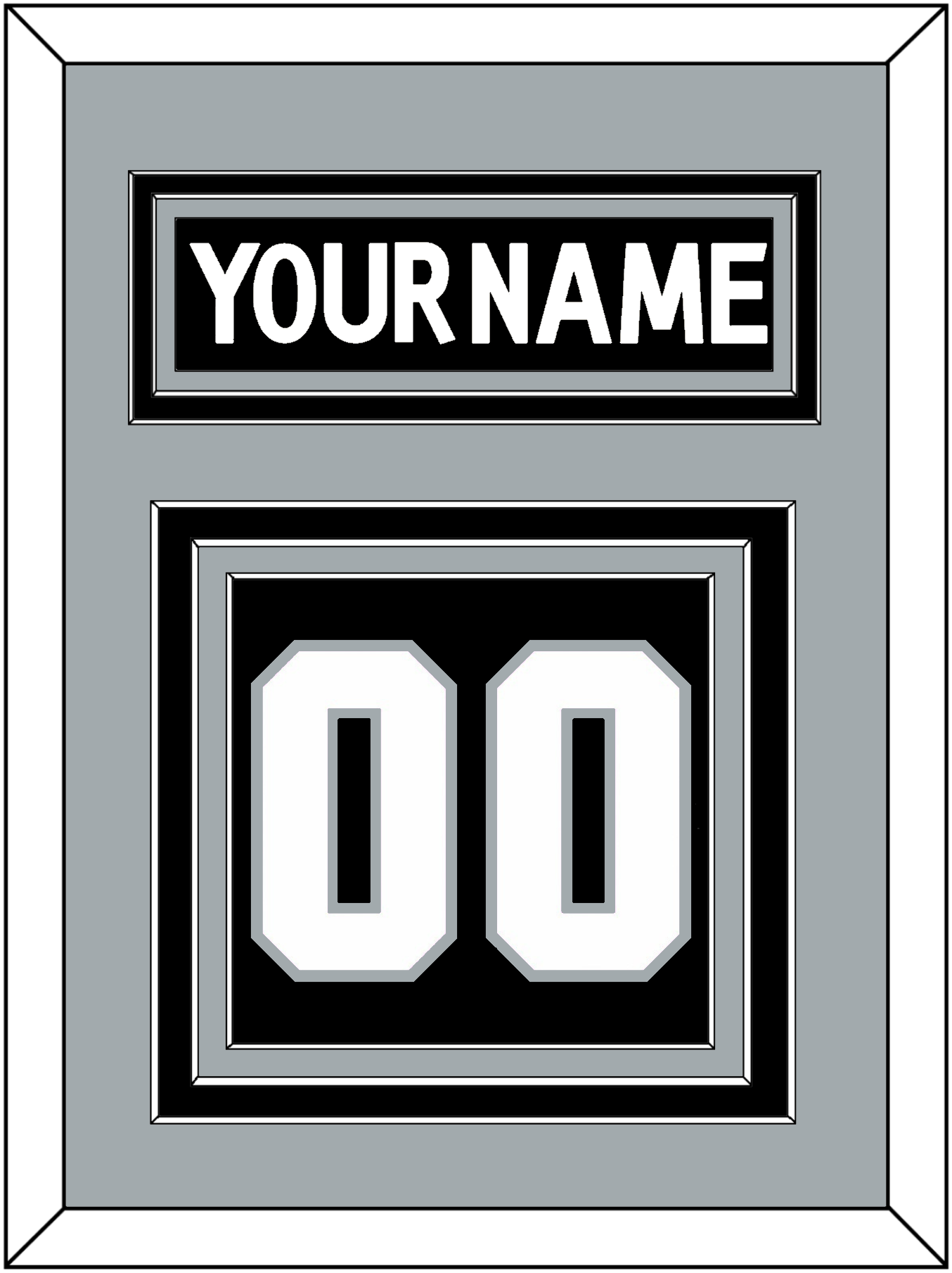 Los Angeles Nameplate & Number (Back) - Home Black (2017-2024) - Premier Tier 3