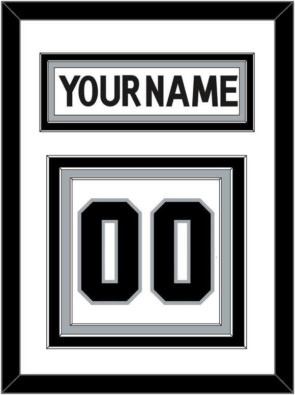 Los Angeles Nameplate & Number (Back) - Road White - Triple Mat 1