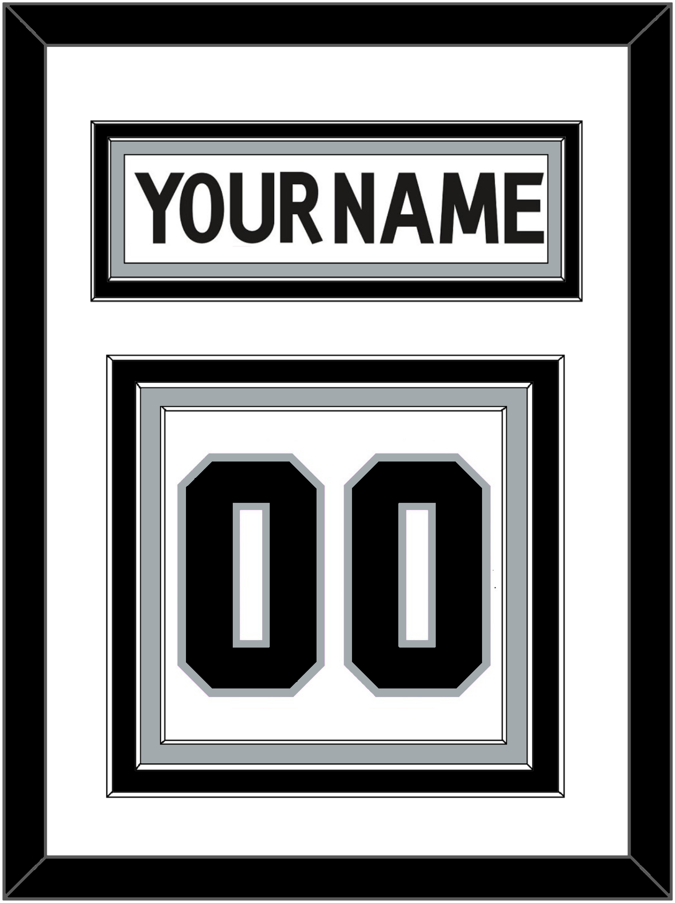 Los Angeles Nameplate & Number (Back) - Road White (2011-2017) - Premier Tier 1