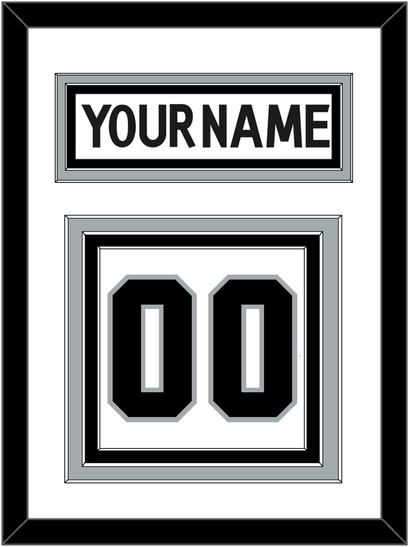 Los Angeles Nameplate & Number (Back) - Road White (2011-2017) - Premier Tier 2