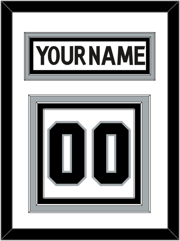 Los Angeles Nameplate & Number (Back) - Road White - Triple Mat 2