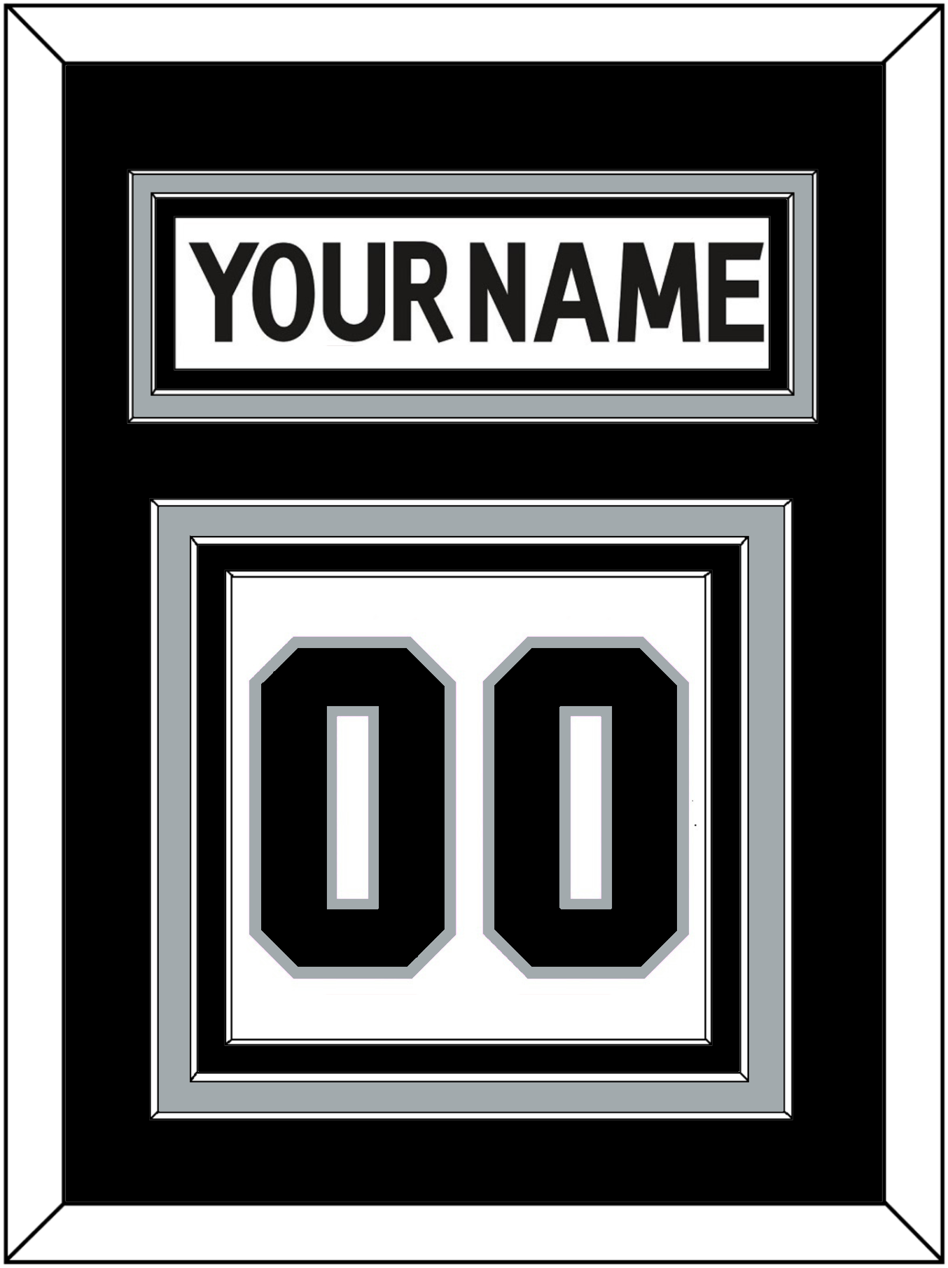 Los Angeles Nameplate & Number (Back) - Road White (2017-2024) - Premier Tier 3