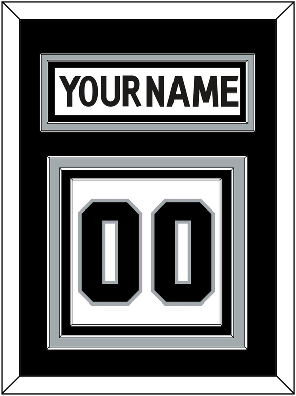 Los Angeles Nameplate & Number (Back) - Road White - Triple Mat 3