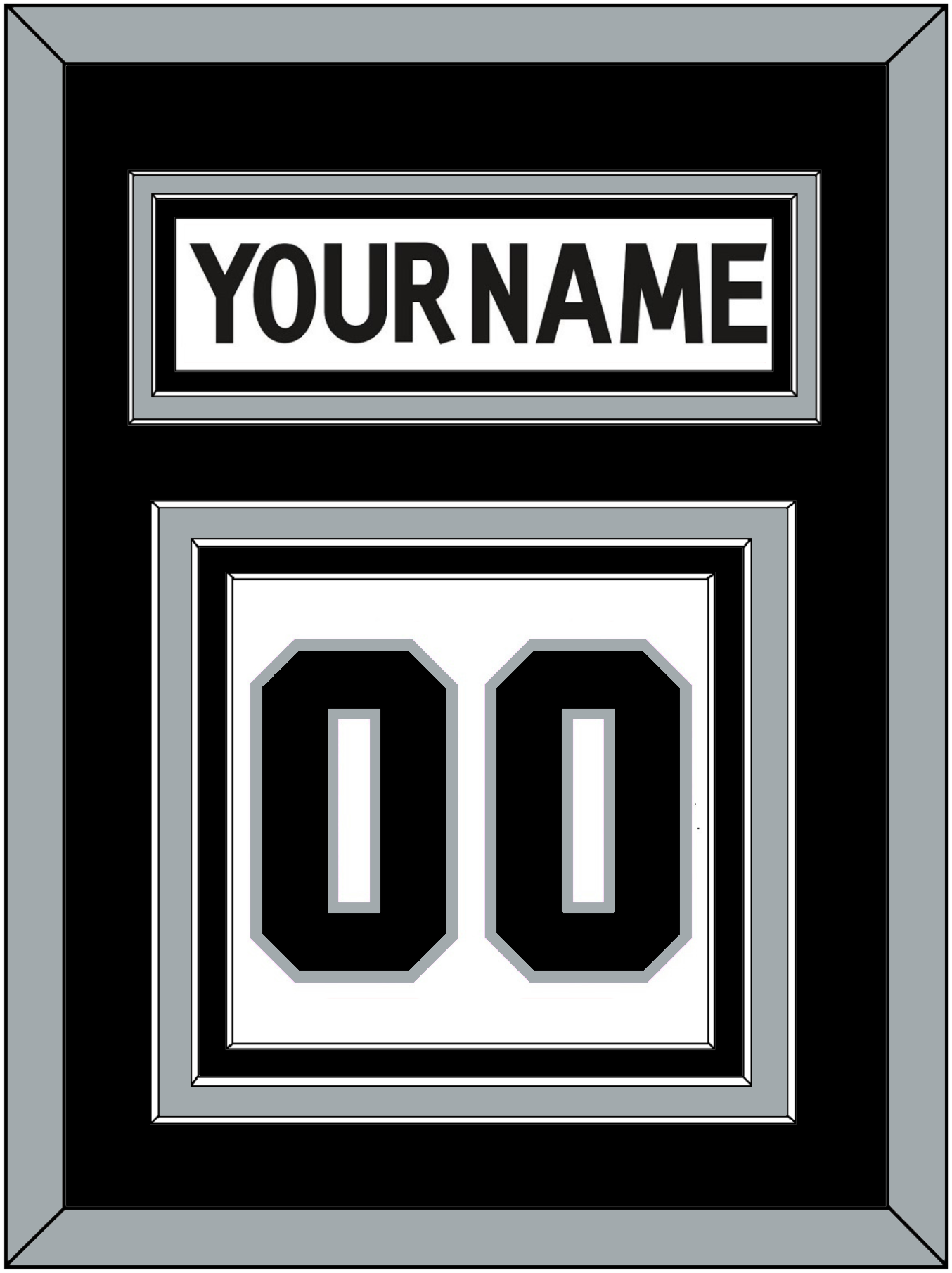 Los Angeles Nameplate & Number (Back) - Road White (2017-2024) - Premier Tier 3