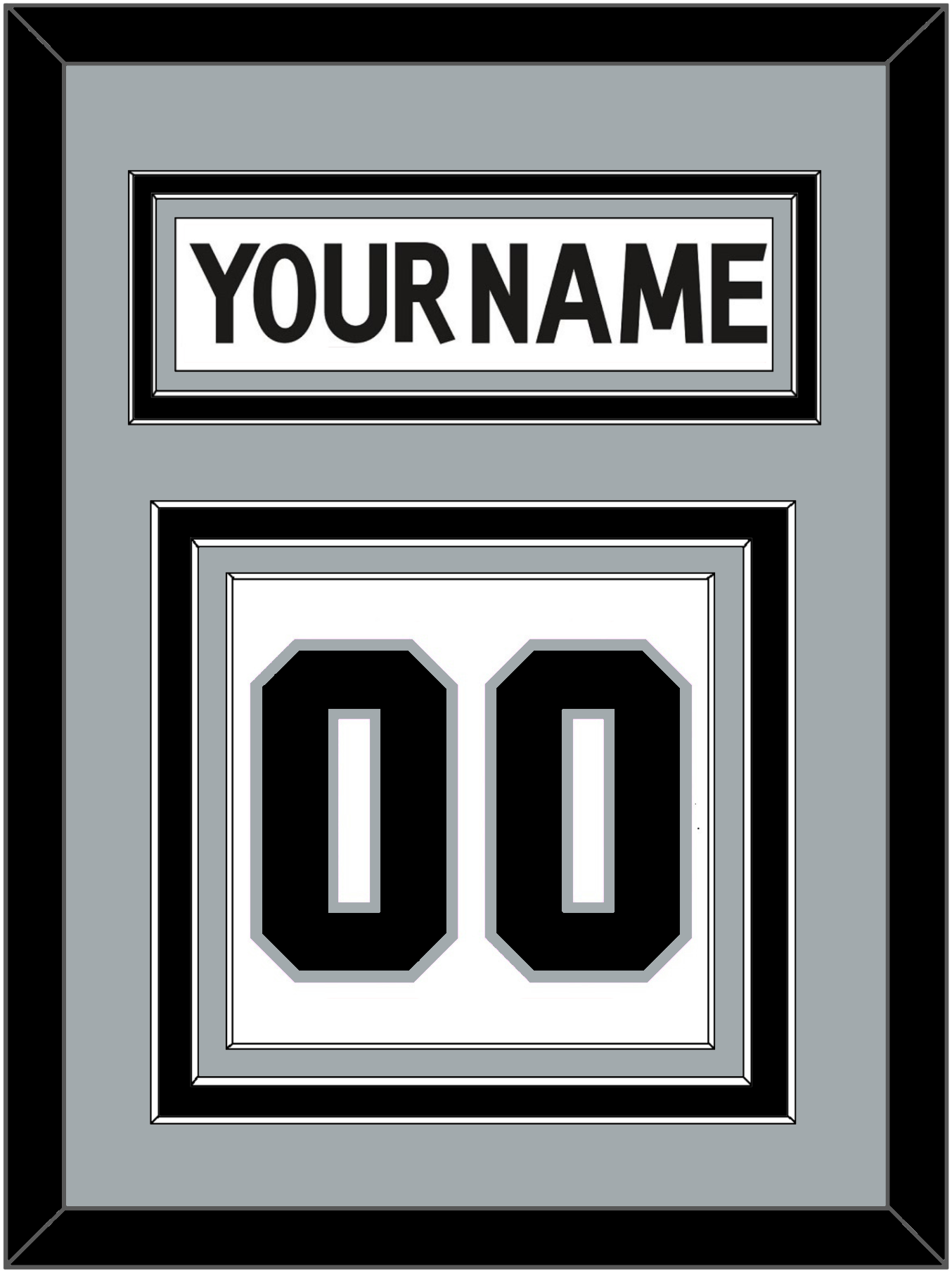 Los Angeles Nameplate & Number (Back) - Road White (2011-2017) - Premier Tier 4