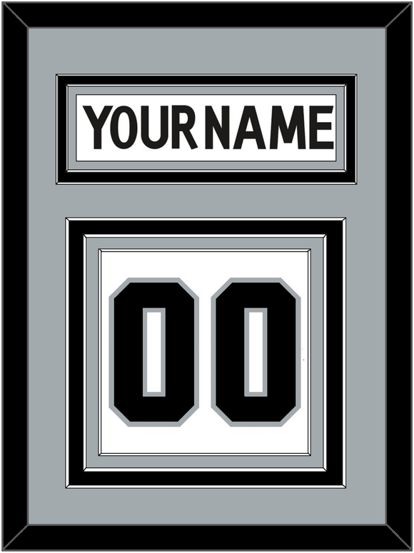Los Angeles Nameplate & Number (Back) - Road White - Triple Mat 4
