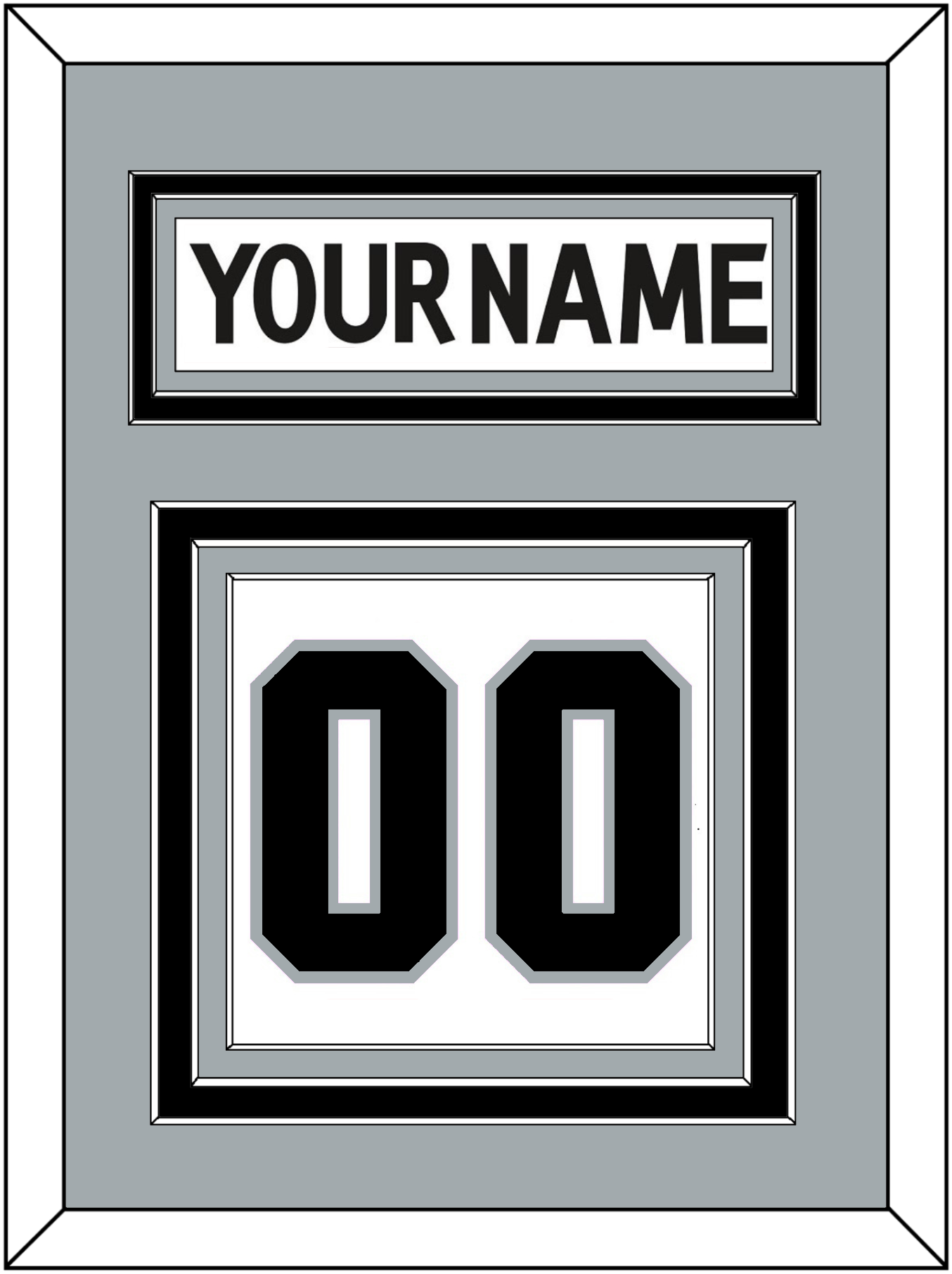 Los Angeles Nameplate & Number (Back) - Road White (2017-2024) - Premier Tier 4