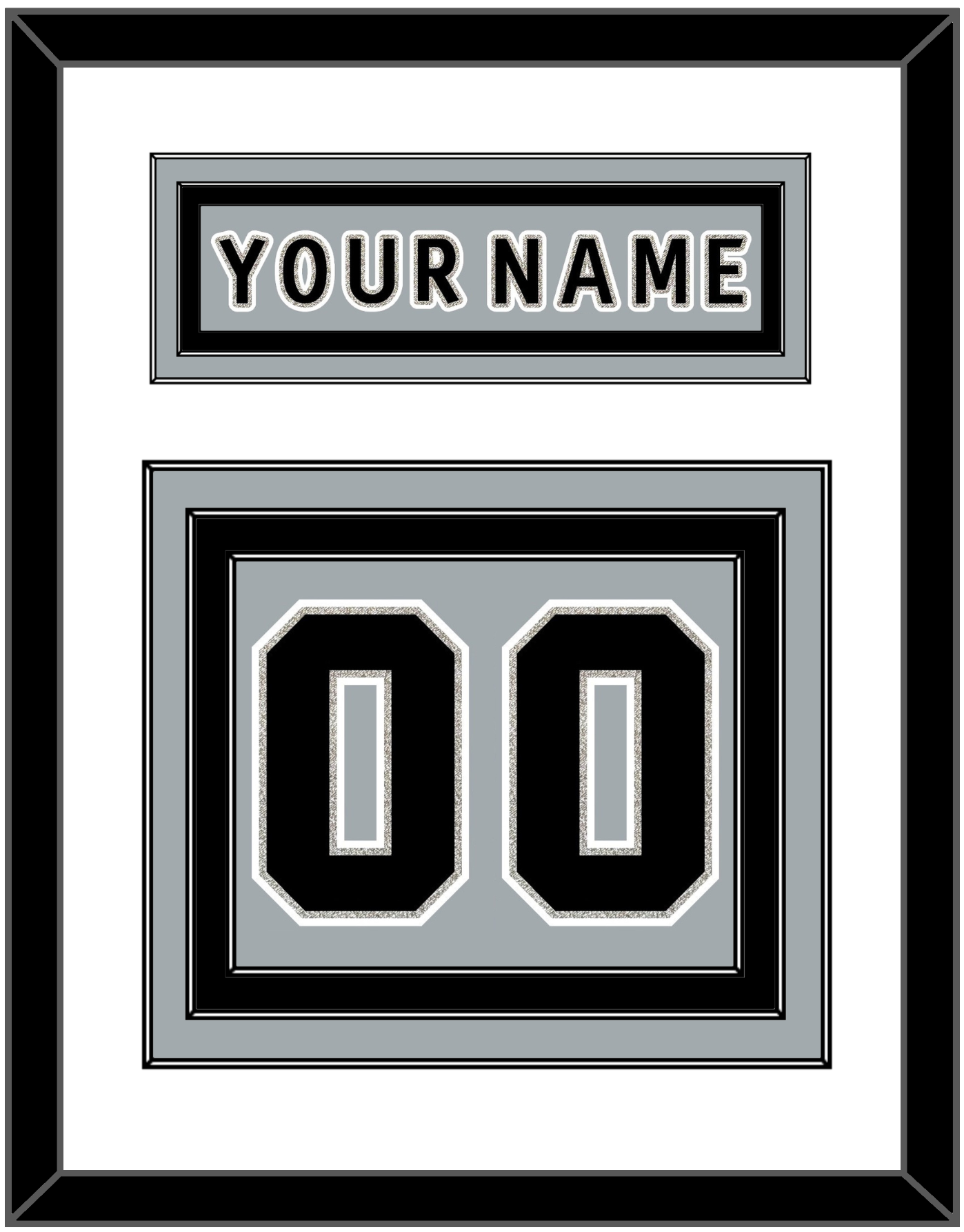 Los Angeles Nameplate & Number (Back) - Alternate Gray (2018-2021) - Premier Tier 1