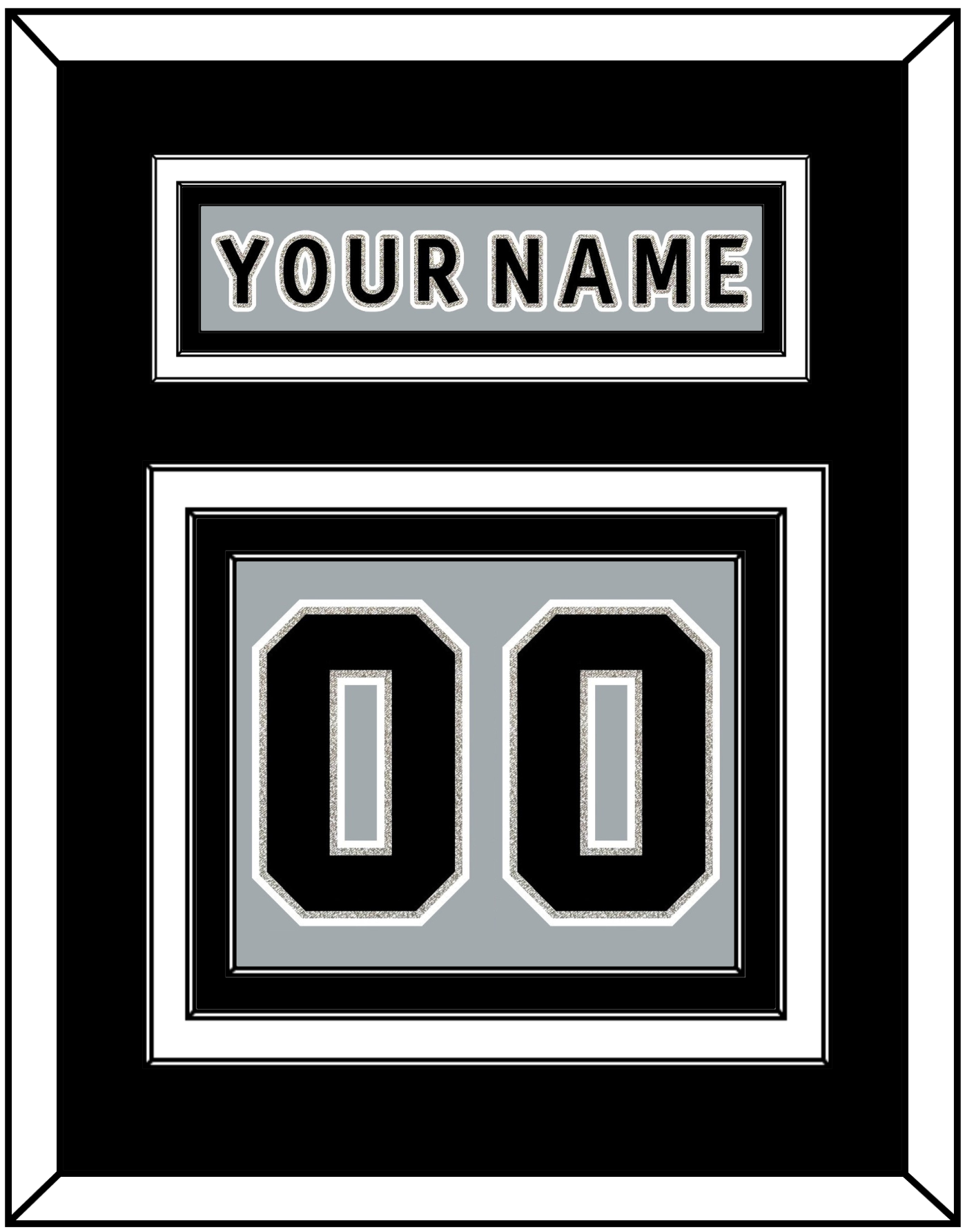 Los Angeles Nameplate & Number (Back) - Alternate Gray (2018-2021) - Premier Tier 2