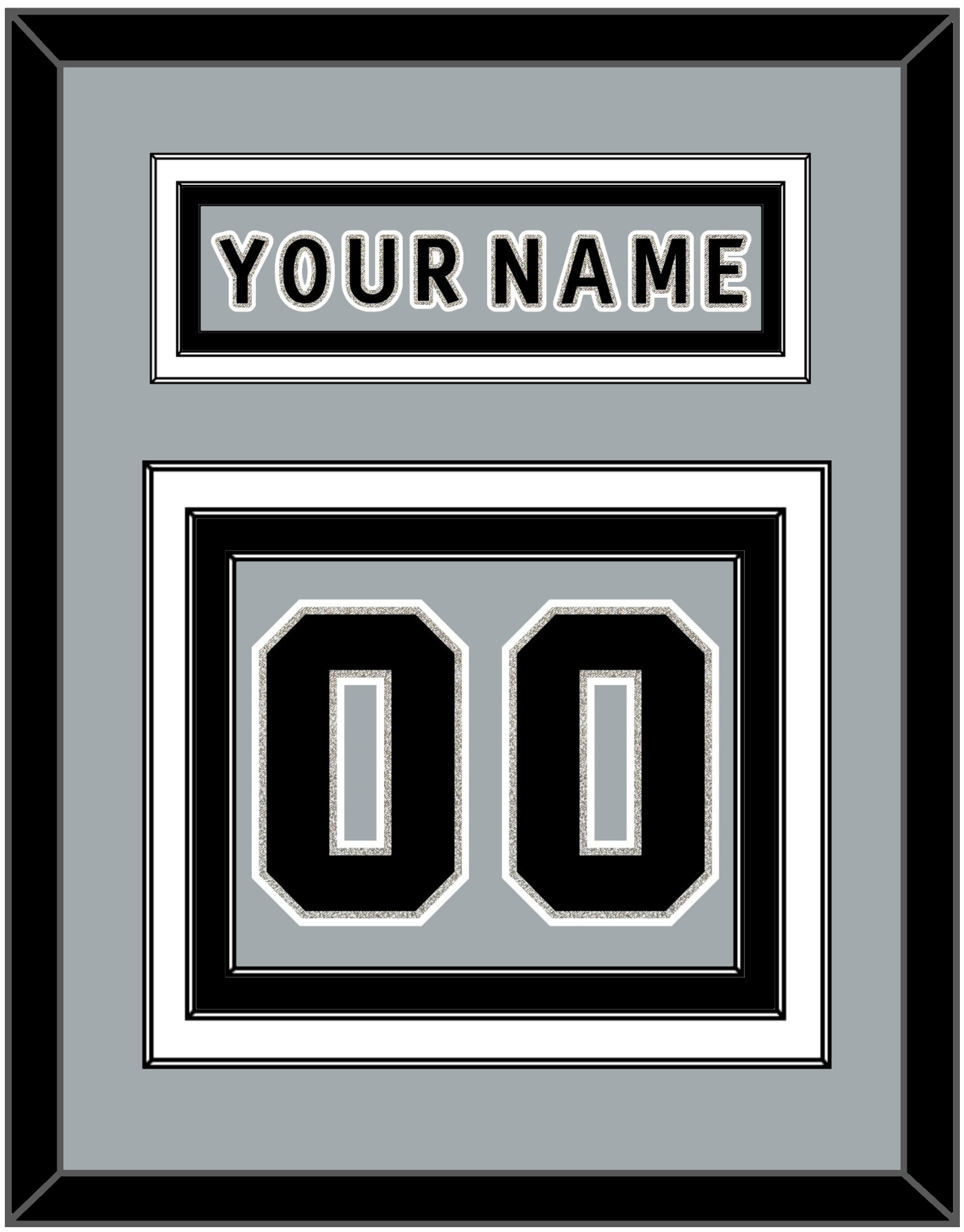 Los Angeles Nameplate & Number (Back) - Alternate Gray (2018-2021) - Premier Tier 3