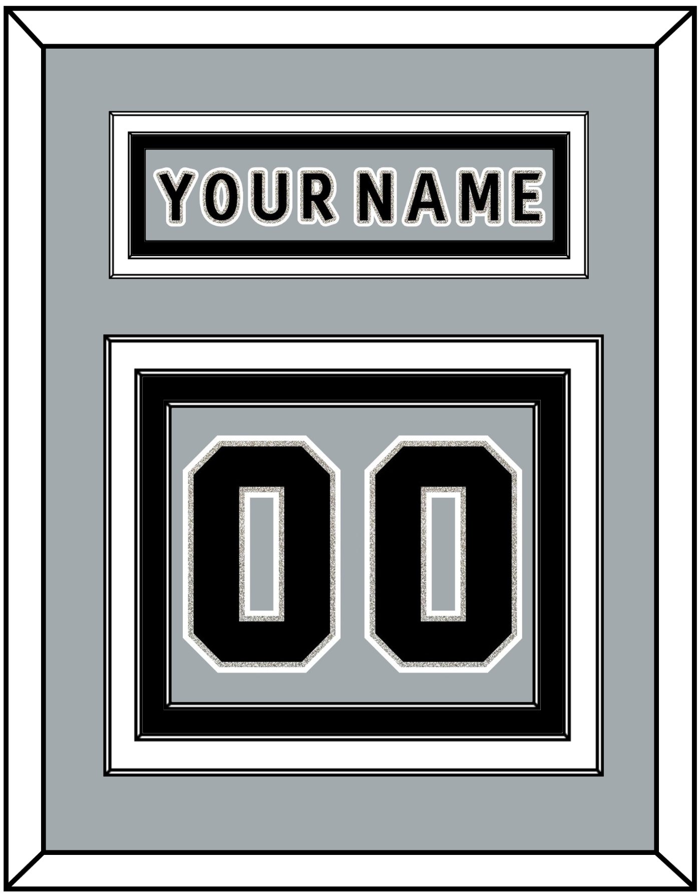 Los Angeles Nameplate & Number (Back) - Alternate Gray (2018-2021) - Premier Tier 3