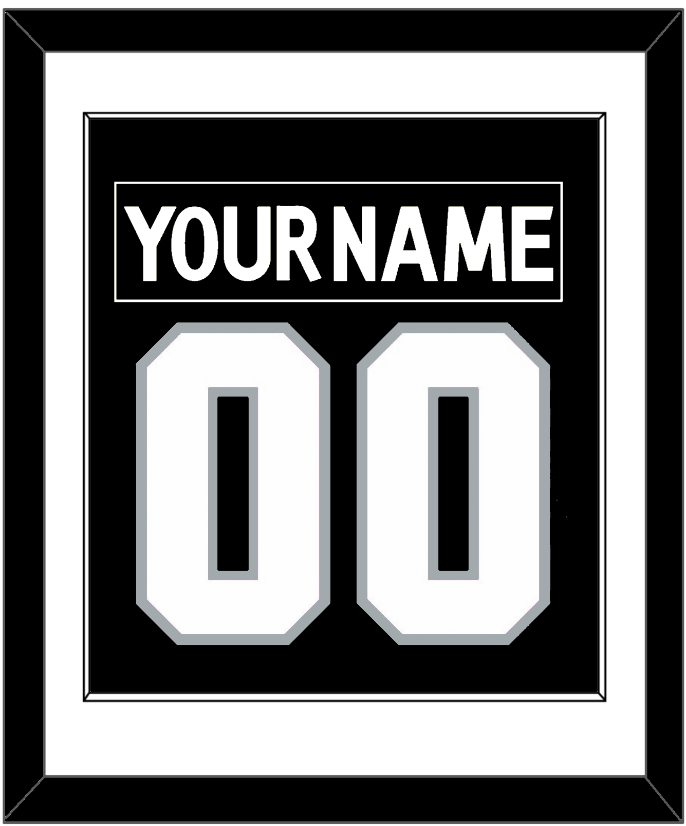 Los Angeles Nameplate & Number (Back) Combined - Home Black (2011-2017) - Essential Tier 1