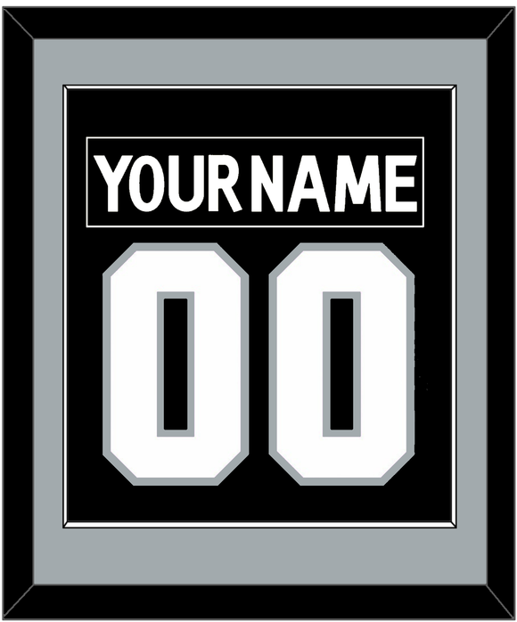 Los Angeles Nameplate & Number (Back) Combined - Home Black - Single Mat 2