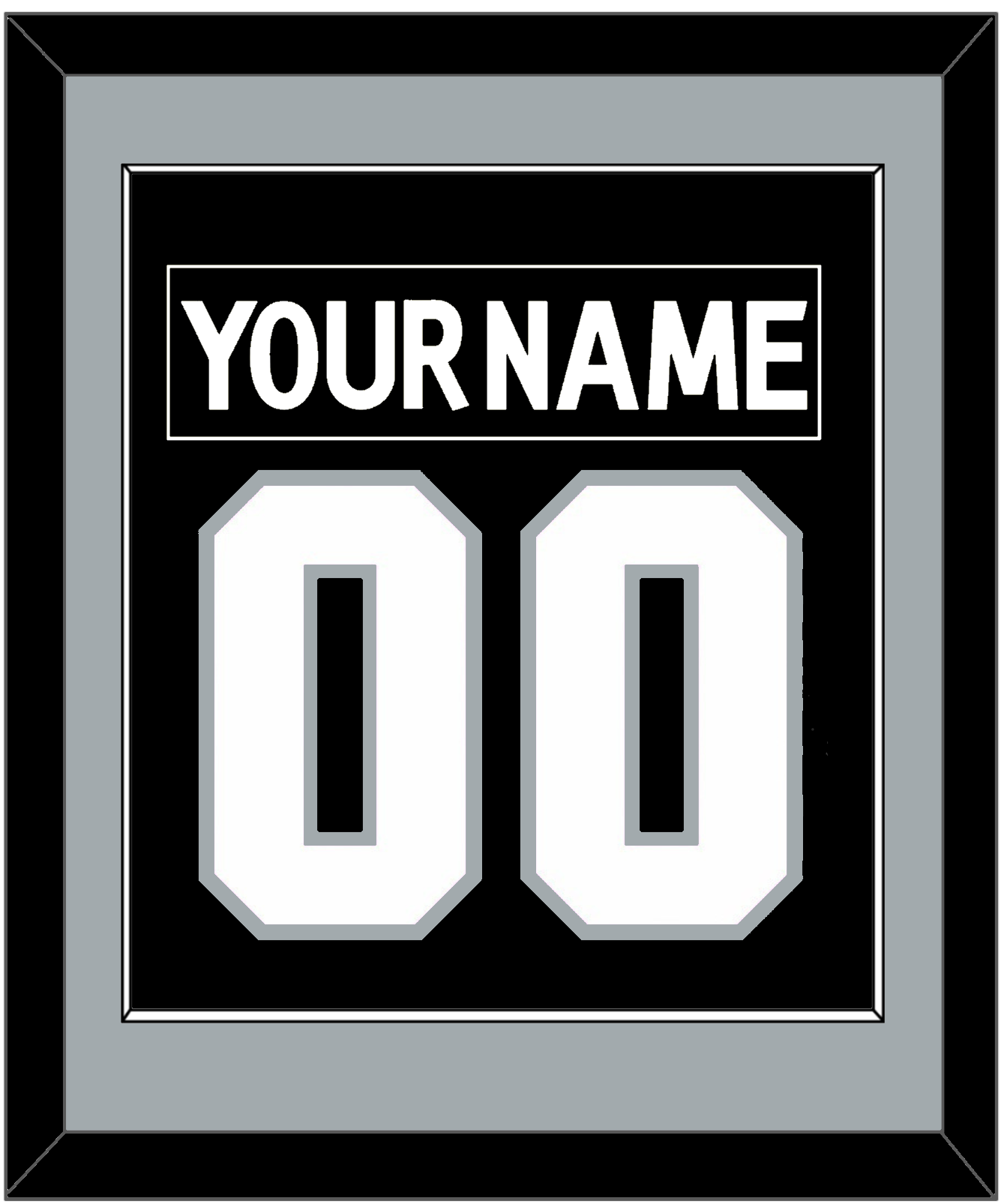 Los Angeles Nameplate & Number (Back) Combined - Home Black (2011-2017) - Essential Tier 2