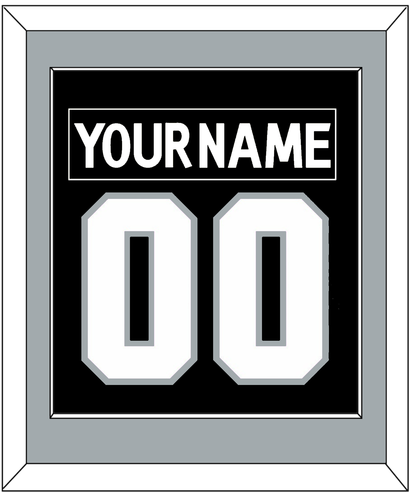 Los Angeles Nameplate & Number (Back) Combined - Home Black (2017-2024) - Essential Tier 2