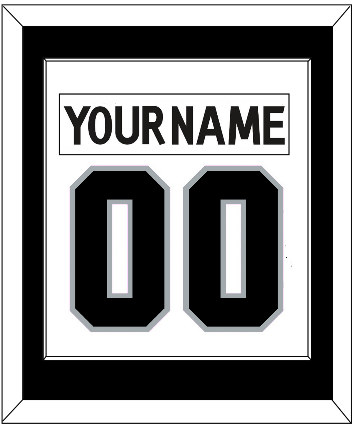Los Angeles Nameplate & Number (Back) Combined - Road White (2011-2017) - Essential Tier 1