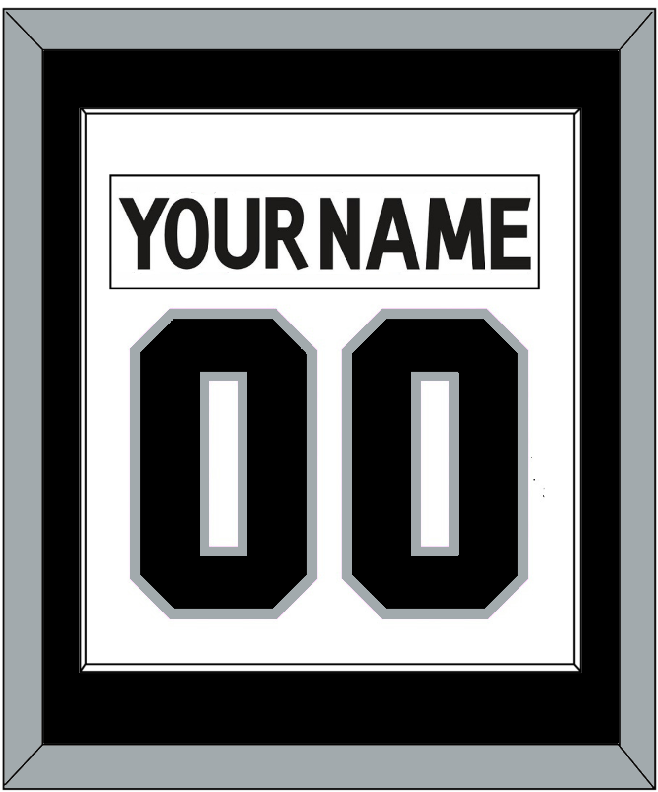 Los Angeles Nameplate & Number (Back) Combined - Road White (2011-2017) - Essential Tier 1