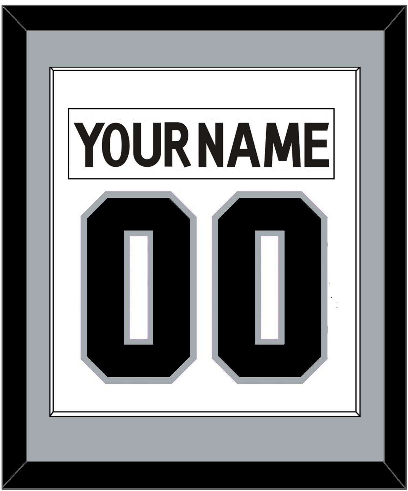 Los Angeles Nameplate & Number (Back) Combined - Road White (2011-2017) - Essential Tier 2