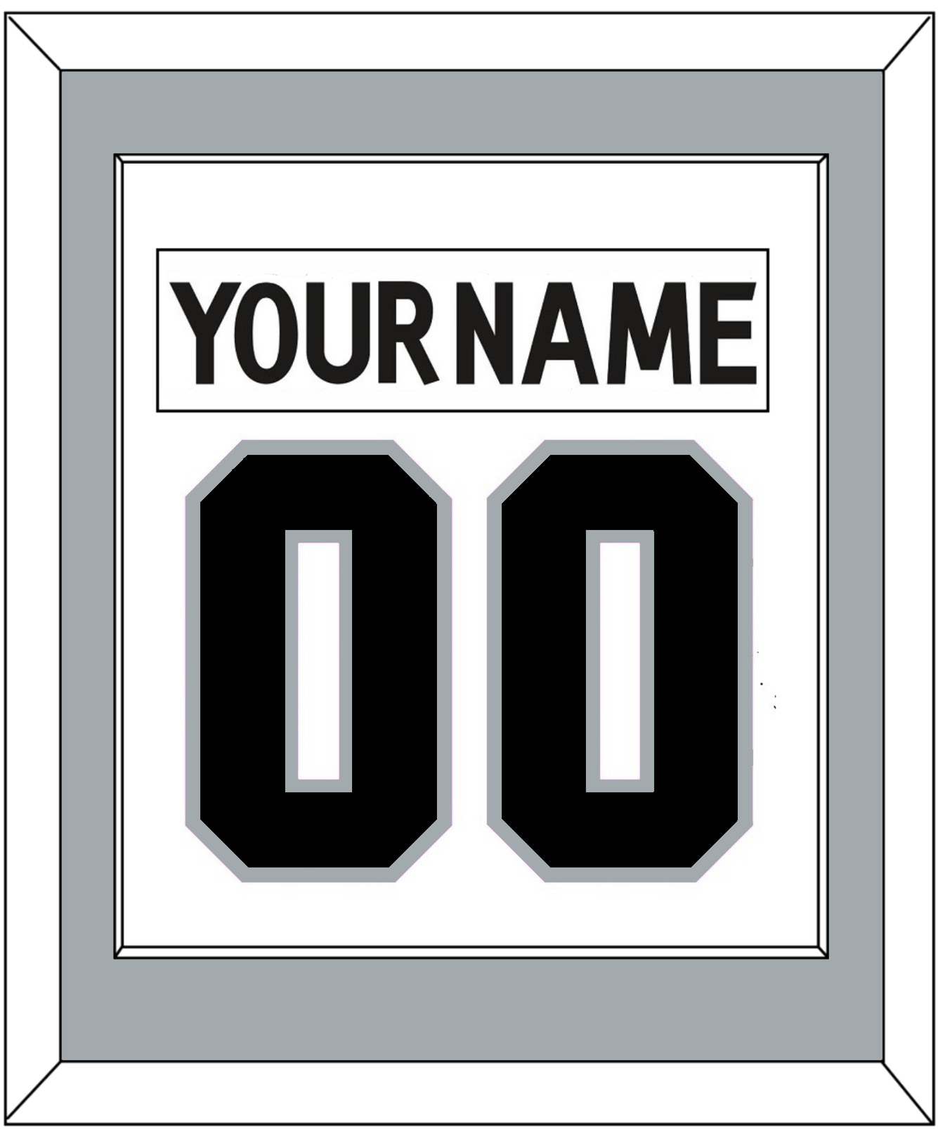 Los Angeles Nameplate & Number (Back) Combined - Road White (2017-2024) - Essential Tier 2