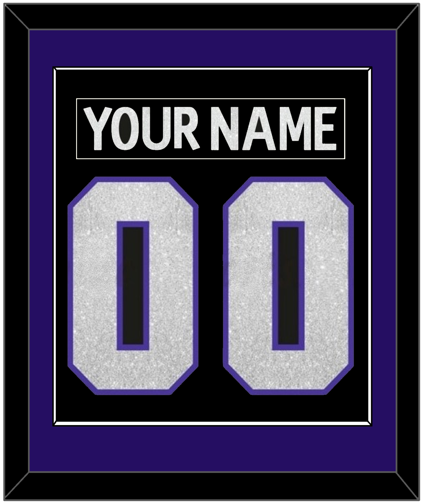 Los Angeles Nameplate & Number (Back) Combined - Road Black (1998-2002) - Essential Tier 2